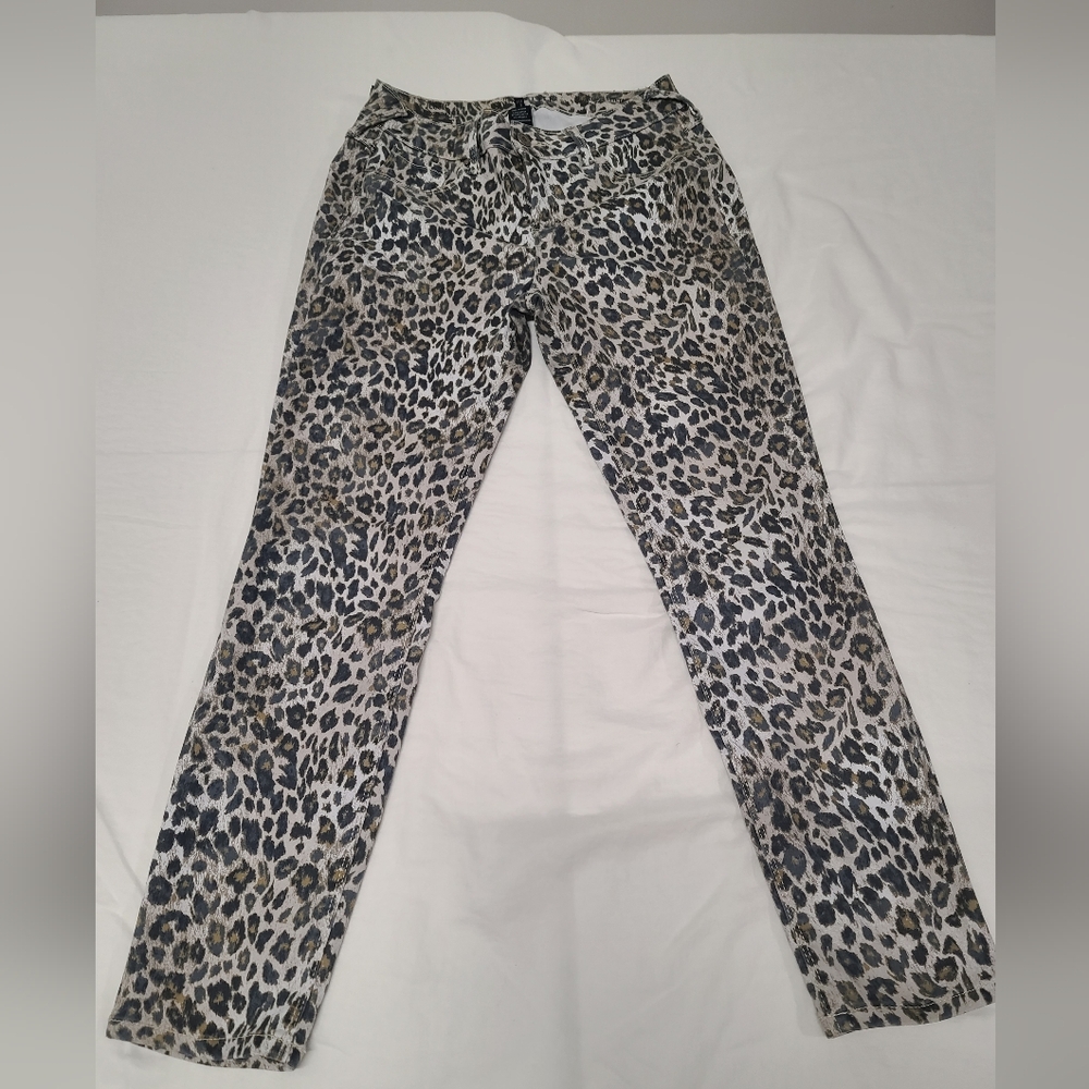 Jessie Leopard Print Legging Ankle Pants - Sage/Brown